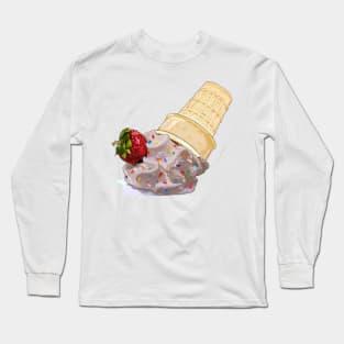 Melted ice-cream (chocolate, strawberry & sprinkles) Long Sleeve T-Shirt